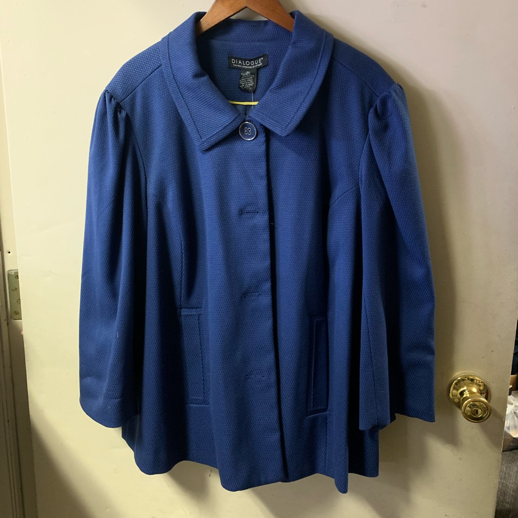 Dialogue Plus Size Fully Lined, Button Down Jacket